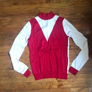 Contrast Mock Neck Sweater